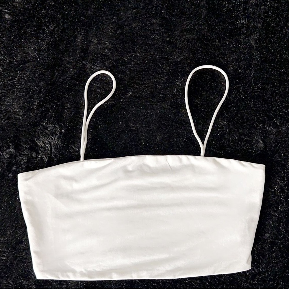 white cropped tank top